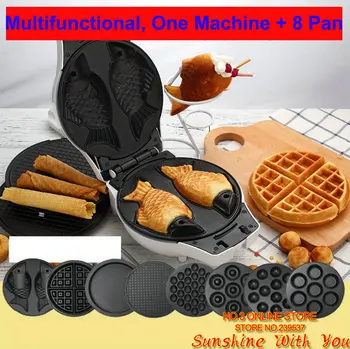 

sales electric waffle maker 8 pans waffle maker 220v mini multifunctional breakfast maker octopus meatball machine dessert maker