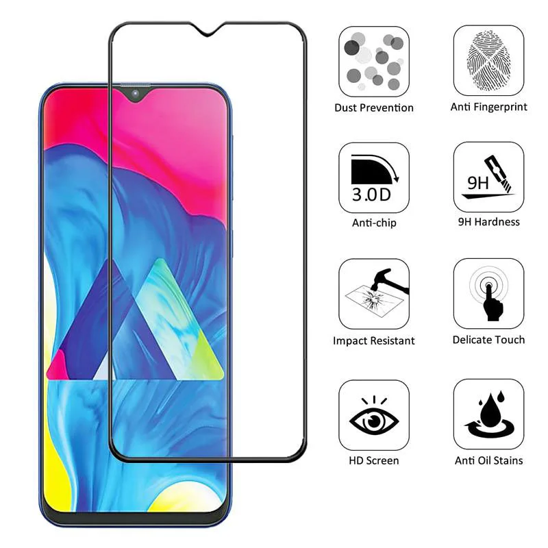 

9H Full Cover Screen Protectors For Samsung Galaxy A50 A30 A70 Protective Tempered Glass on For Samsung Galaxy A30 A50 A70 A40