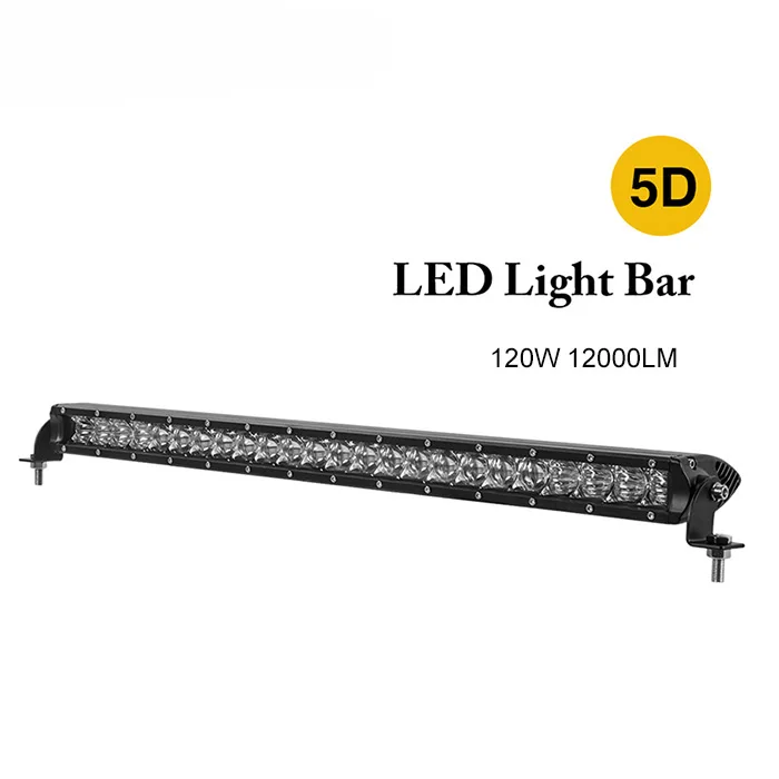 22 26 32 41 51 inch Single Row 5D Offroad Led Light Bar 100W 120W 150W 200W Combo Beam Led Work Light For ATV UAZ 4x4 SUV 4WD - Цвет: 120W light bar