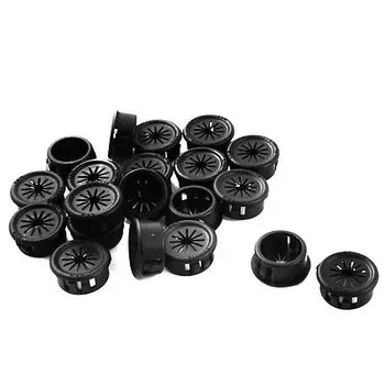 

19mm Black Plastic Cable Hose Snap Lock Bushing Protector Harness 20Pcs