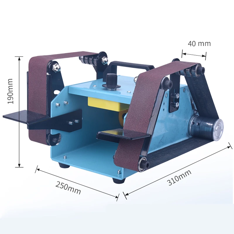 950 Вт 220 В Многофункциональный Шлифовальный Настольный двухосевой ленточный шлифовальный станок 800-6000 об/мин Скорость вращения