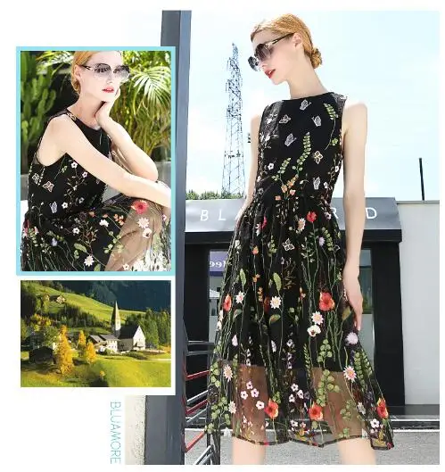 

Colorful Chiffon Flowers Mesh Embroidery Floeal Lace Fabric Fabrics of DIY Webbing Dress Clothes Cloth Materials