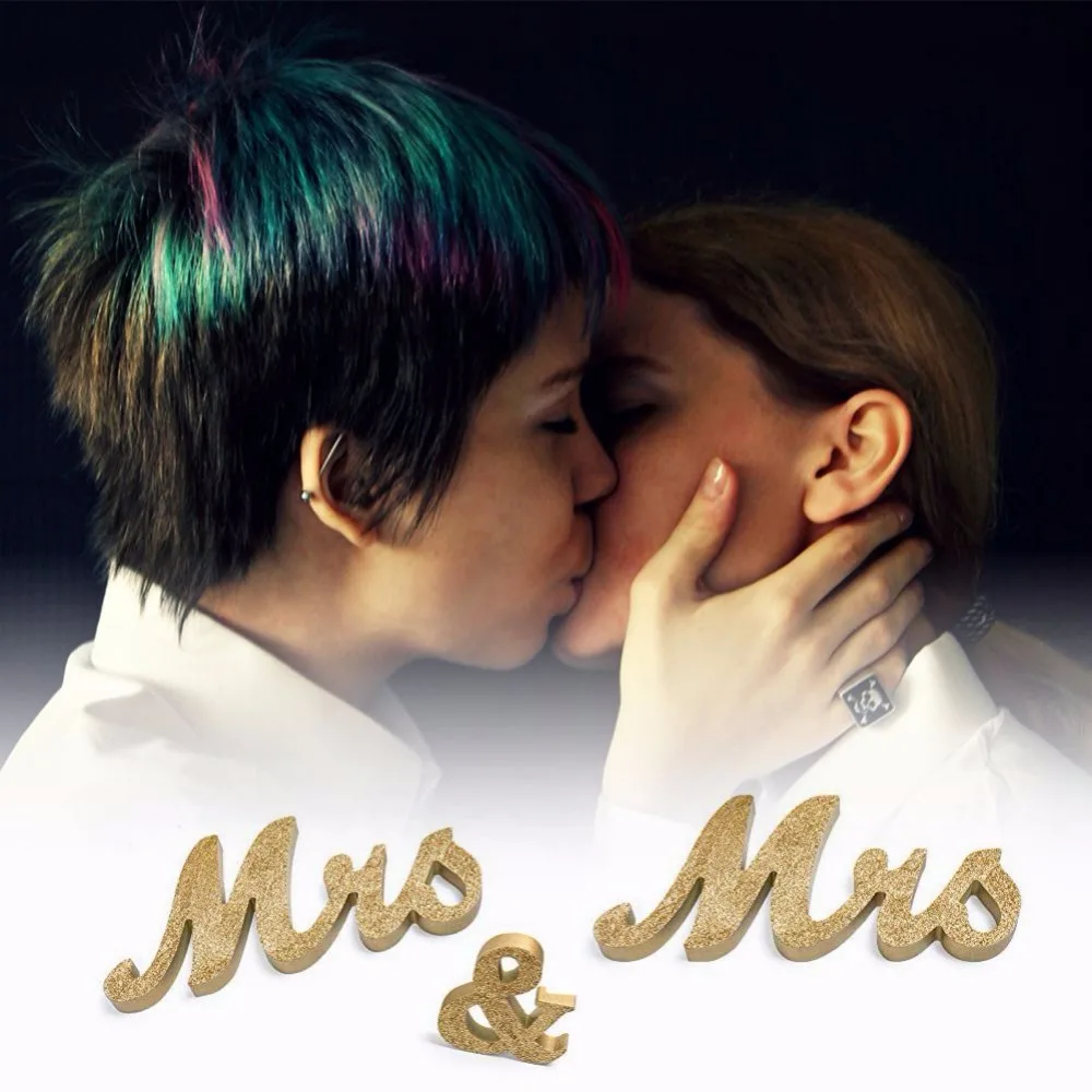 Свадебная вечеринка Mr & Mr/Mrs & Mrs Деревянные Буквы Знак Свадебные украшения для праздничного стола подарки влюбленным фото реквизит