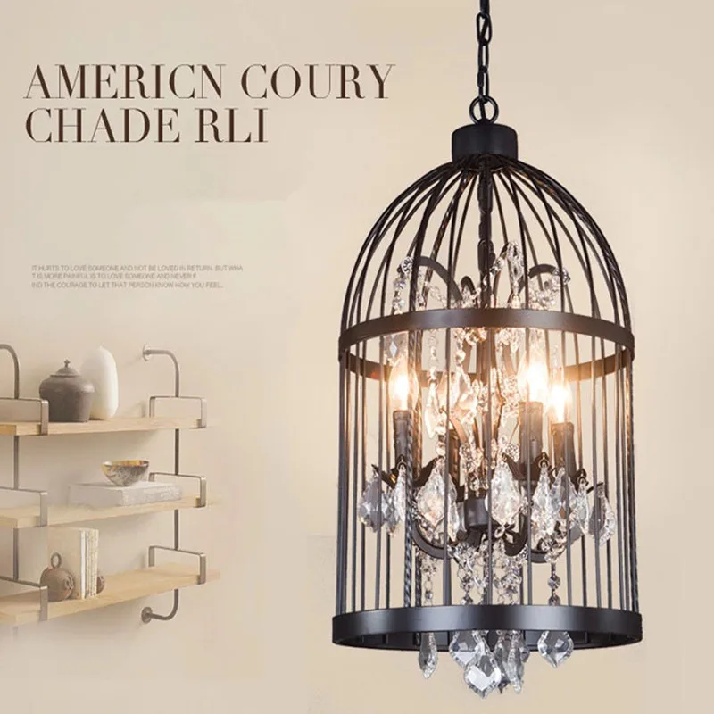 Iron personality bird cage bedroom living room restaurant chandeliers