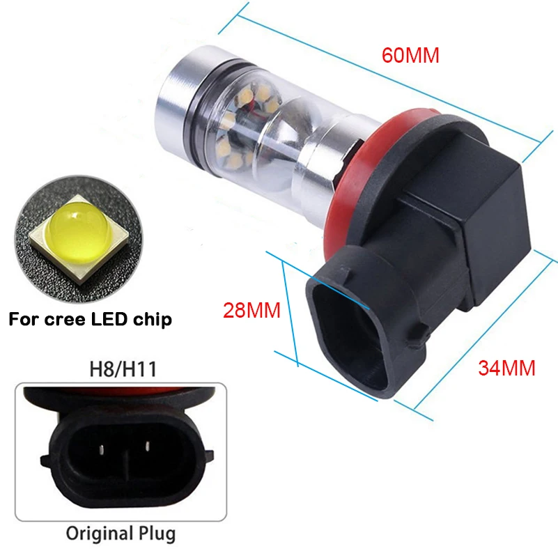 2x H8 H11 Светодиодный 2835 20SMD Противотуманные фары DRL автомобильные для Toyota Corolla Camry