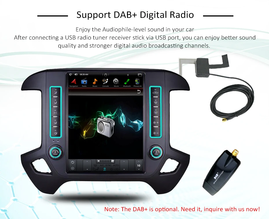 Discount Android 7.1 12.1" Tesla style Vertical car radio navigation player For Chevrolet Silverado and GMC Sierra 2014 2015 2016 - 2018 4