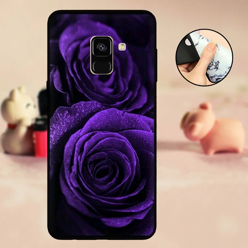 Чехол для телефона Samsung A8 2018 черный чехол Galaxy A 8 бампер силиконовый мягкий