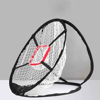 

Chipping Golf Practice Net Golf Training Cage Adjustable Folding Metal Memory Storage Carry Practice Mat Net with Nylon Border