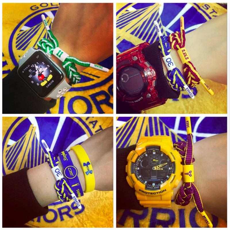 كرة سلة عالية الجودة الرياضة محبوك الإسورة سوار نسج معصمه كرة السلة فريق اليد حبل 15-22 سنتيمتر قابل للتعديل الجملة