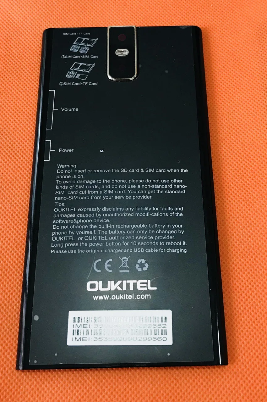 Б/у защитный чехол для аккумулятора+ объектив камеры для Oukitel K3 MTK6750T Восьмиядерный 5,5 дюйма FHD