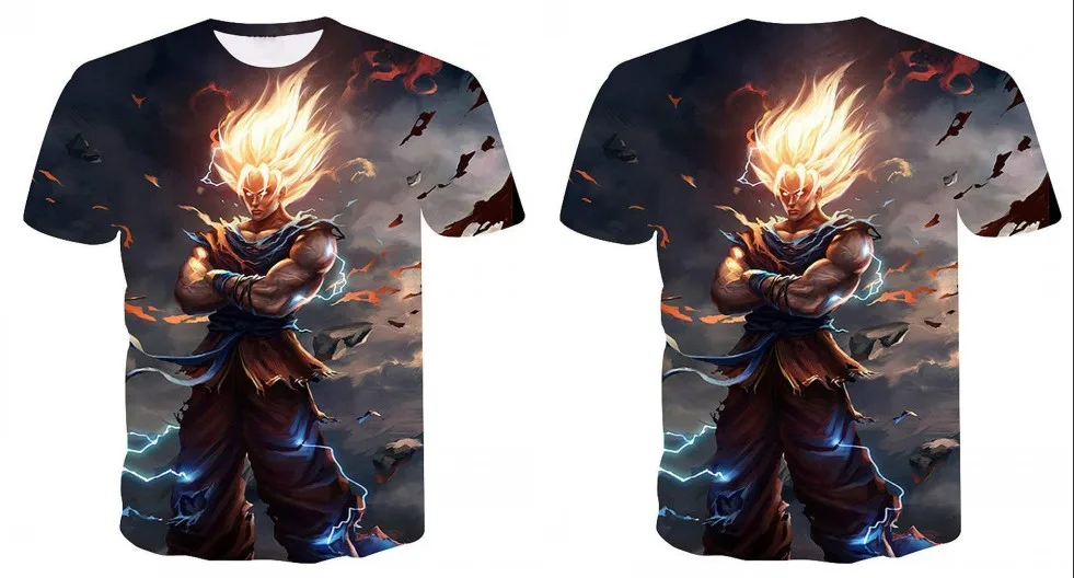 New Hot Dragon Ball Z Series Super Saiyan Son Goku Black Vegeta Battle Dragonball 3D Printed Men's T Shirt Summer Top Tees