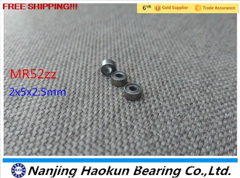 

Free Shipping--- MR52ZZ ball bearings 2 * 5 * 2.5 toys bearing MR52ZZ ABEC-1 Low speed(Within 200 revolutions per minute)