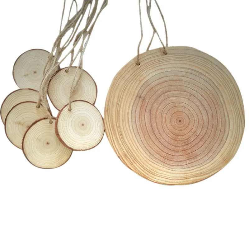 Маленькие кусочки натурального дерева 10 шт. с отверстиями для поделок ...