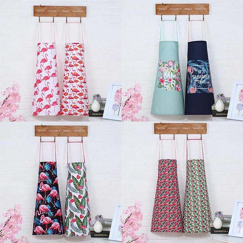 

1Pcs Polyester Flamingo Pattern Apron Adult Children Bibs Home Cooking Baking Cleaning Kitchen Aprons Accessories