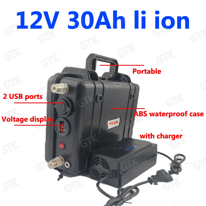 

12v 30ah lithium battery pack li-ion 12v 30Ah bateria 18650 bms 3s for UPS Inverter golf trolley Solar energy store+ 5A charger