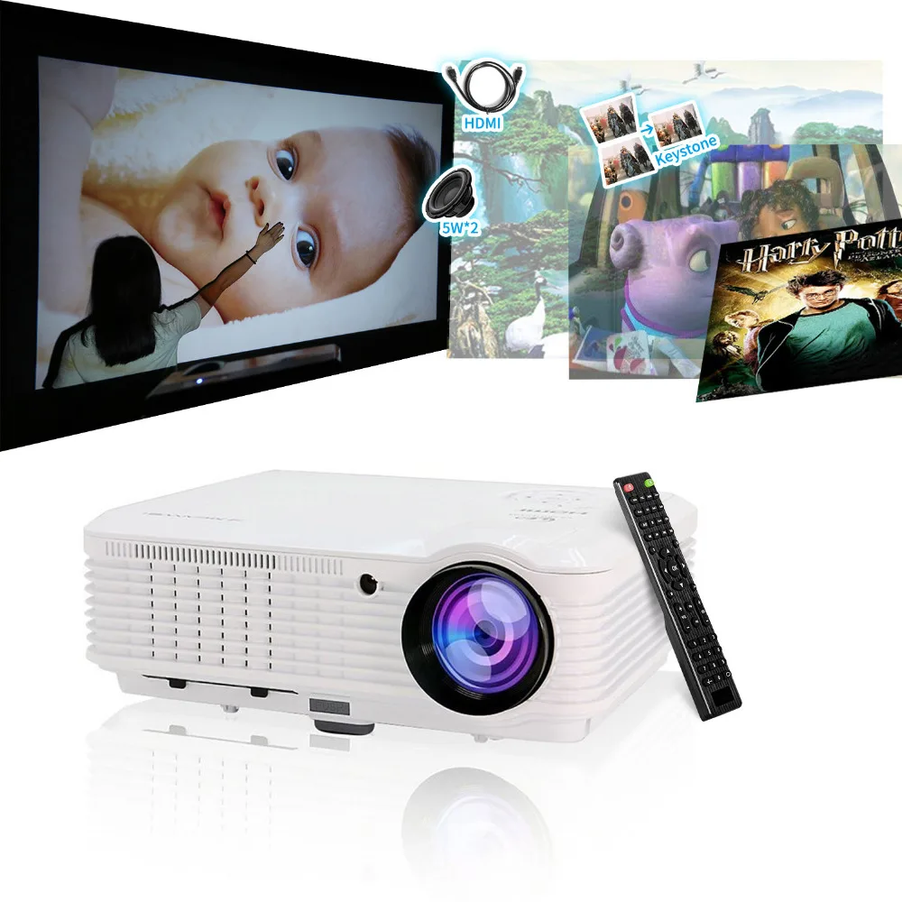 CAIWEI LCD LED Projector Home Theatre Proyector Full HD Video Movie