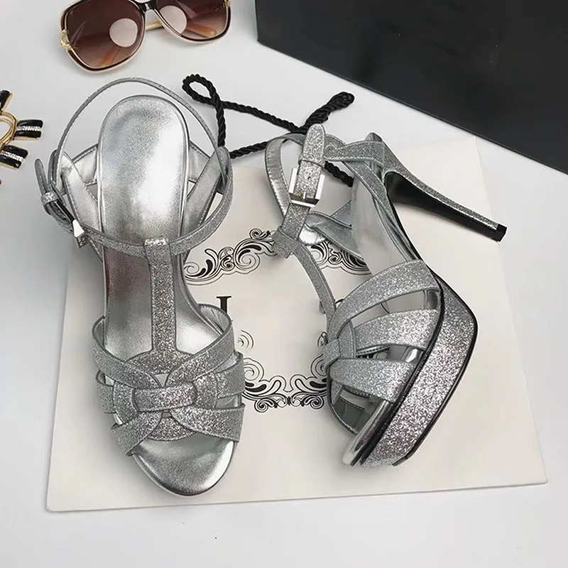 

Thin Heels Genuine Leather Sandals Women Narrow Band Pumps High Heels Shoes Women Buckle Strap Wedding Shoes Party Dress Pumps