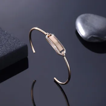 

New Arrival Hermosa Women Bangle Cuff Jewelry Shiny AAA Cubic Zirconia Girls Bracelet Gifts Jewelry KZCZ072-E