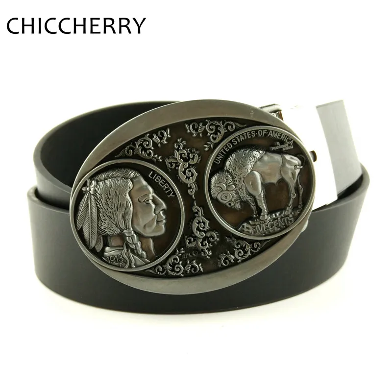 Cowboy Mens Belts Vintage Native American Indian and Goat Old West Indian Warrior Chief Belt