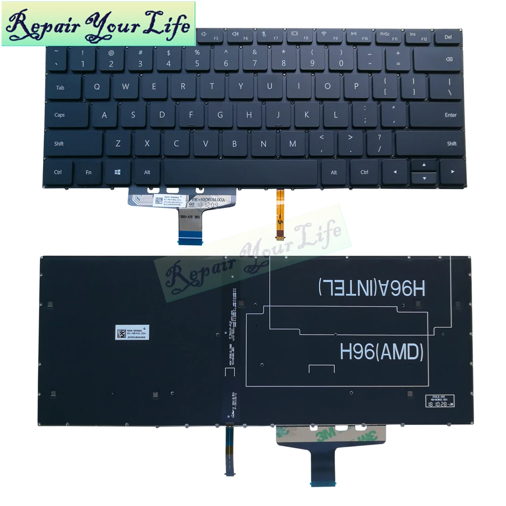 

Laptop keyboard for HUAWEI MateBook 13 WRT-W29 WRT-W19 US backlit keyboard Original 9Z.NEWBQ.001 NSK-350BQ