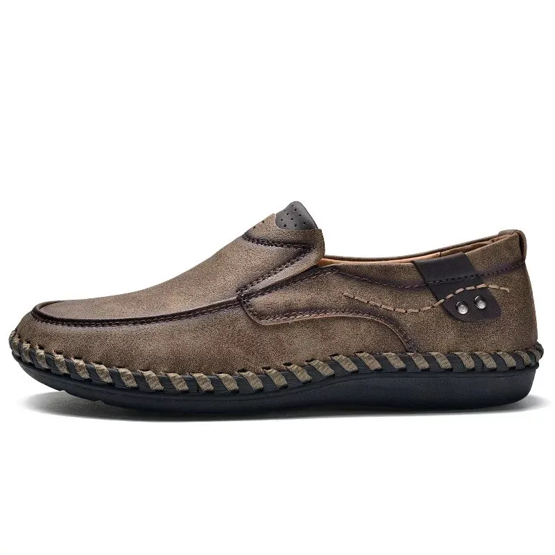

dewbest Men Casual Driving Shoes Leather Loafers Shoes Men Fashion Handmade Soft Breathable Moccasins Flats Slip on Footwear Mal