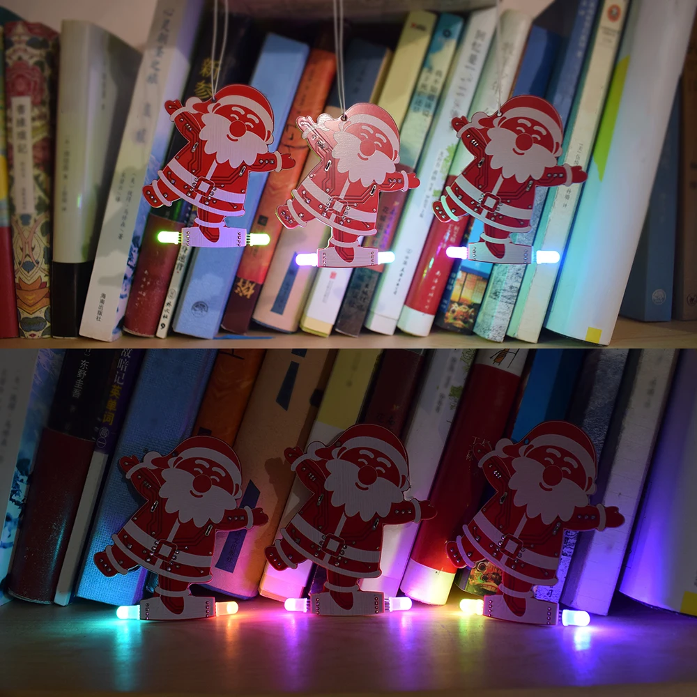 DIY Санта Клаус рождественские украшения музыкальный набор с красочными светодиодный режимы и рождественские песни