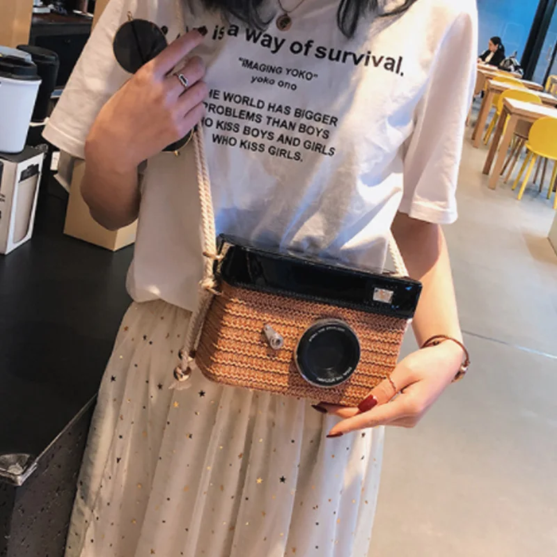 BEAU-Fashion стильная сумка для камеры Ms. летнее поступление Пляжная сумка кошелек женская соломенная сумка на плечо сумка-мессенджер