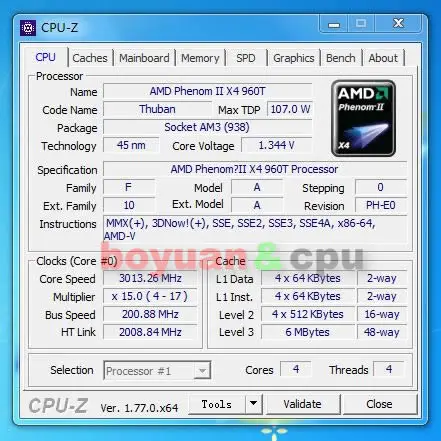 Четырехъядерный процессор AMD Phenom II X4 960T 3,0 ГГц HD96ZTWFK4DGR Socket AM3