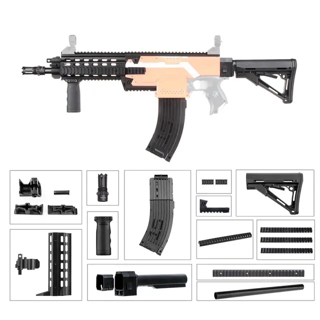 DIY Toy Gun Parts 3D Printing Durable Plastic Mod Extend Barrel Dress