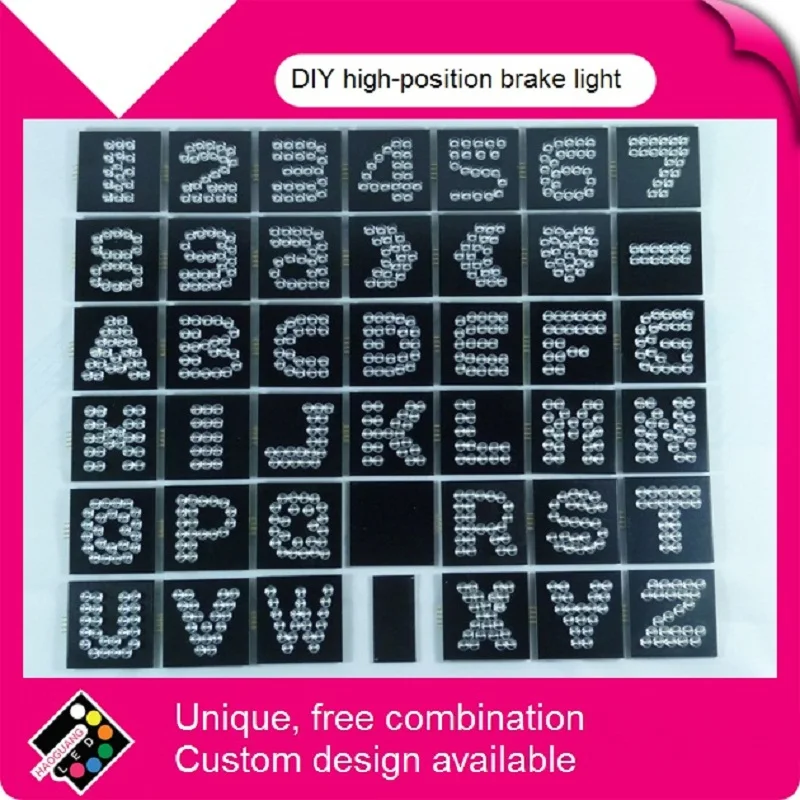 

First generation DIY Led board Custom Car logo Wide applied Multiple combination of English letters numbers heart-shape dash