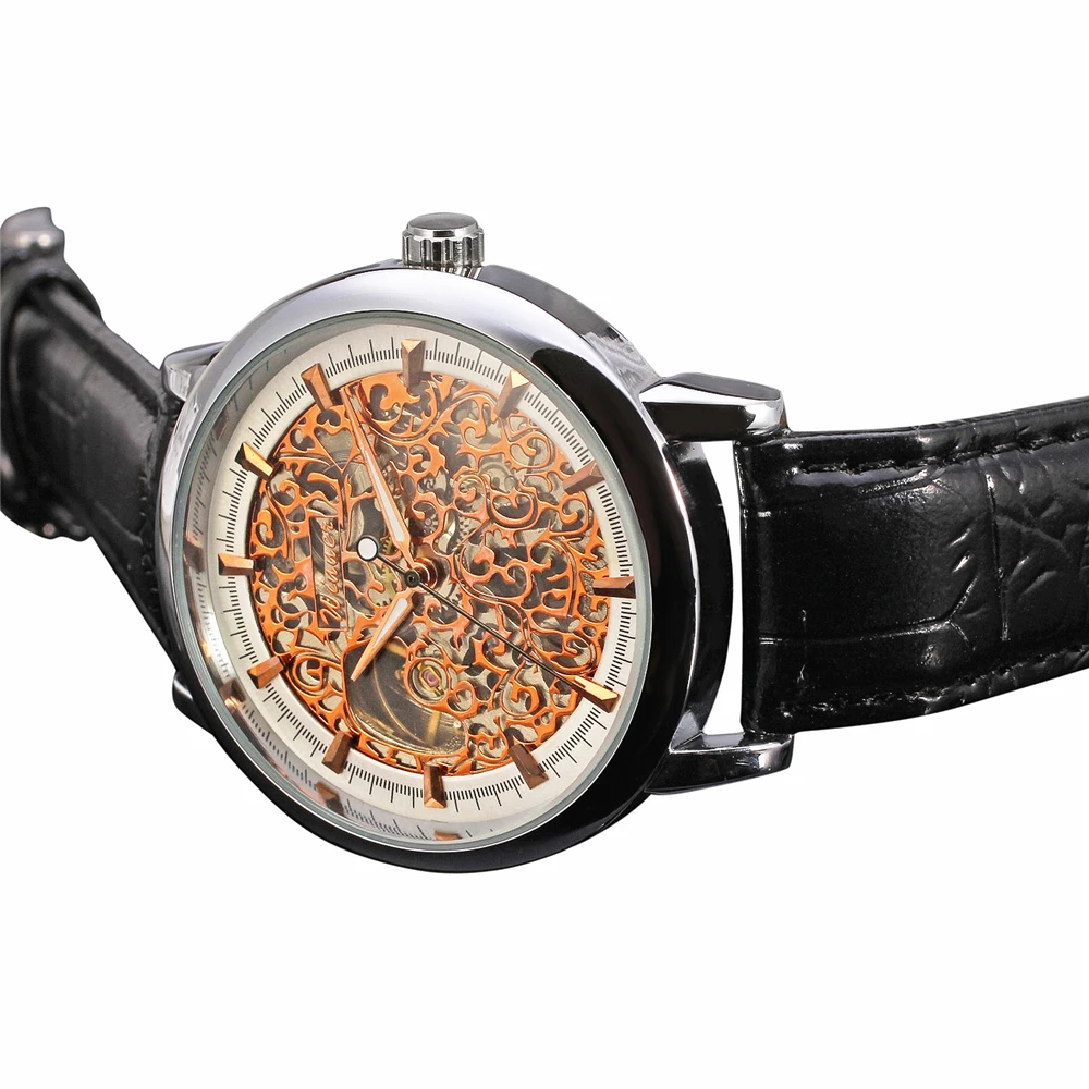 Часы мужские деловые механические с кожаным ремешком|wristwatch automatic|band purseswristwatch brand |