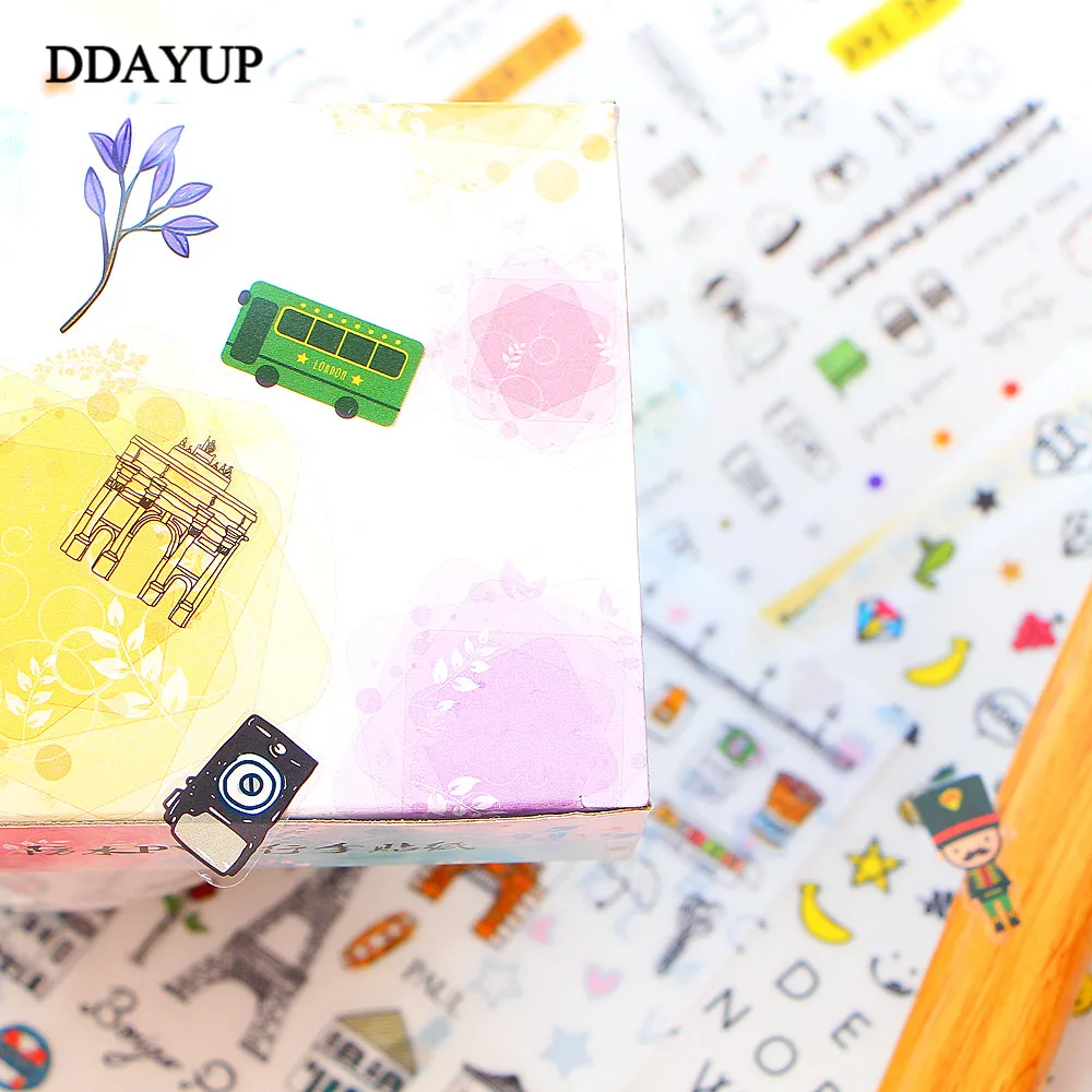 45pcs//pack Cherry Sakura Journal Stickers DIY Diary Stationery Stickers BCDE