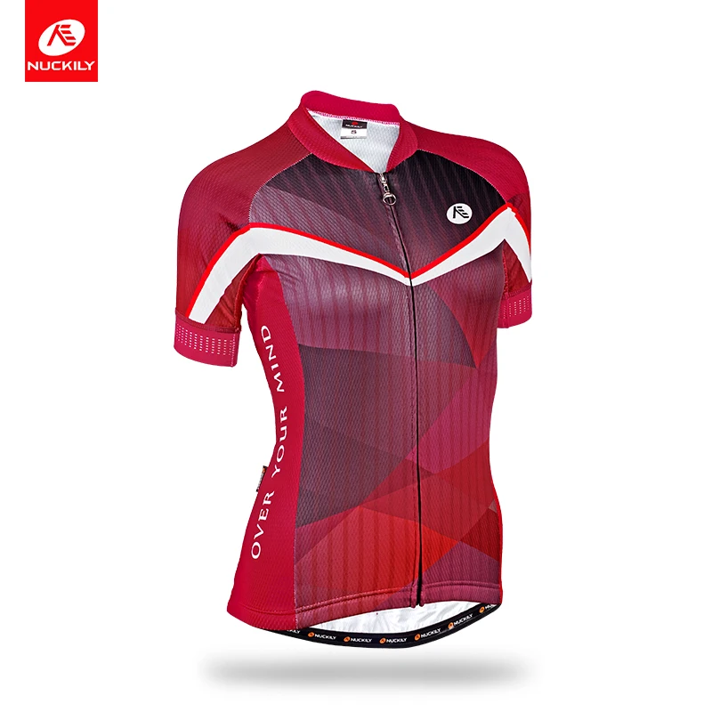 

NUCKILY Summer Elegance Design Cycling Wear Women's Short Sleeves Bicycle Jersey Reflective Piping Bike Top GA012