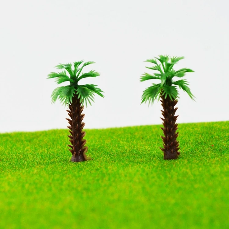 

Teraysun 500pcs 4cm Model Miniature scale Palm Tree for Architecture Plastic Palm Tree Coconut model Palm Tree for sea scenery