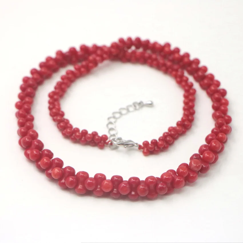 Natural red coral necklaces for women necklace best friend necklace gemstone jewelry wholesale sterling silver 925  (2)