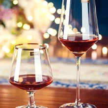 501 мл-600 мл Золотой оправы бокал для красного вина высокой ступни бессвинцового хрустального стекла виноградных пузырьков шампанского коктейльный виски бокал для бренди дома