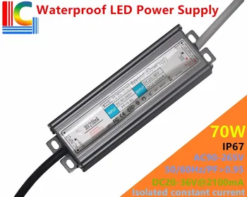 

70W 2100mA IP67 Waterproof Power Supply 20V to 35V LED Driver Adapter 110V 220V Floodlight Street Light Lighting transformer CE