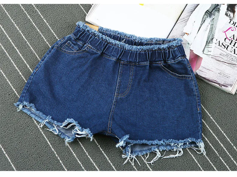 Bivigaos Лето Для женщин S эластичный Джинсовые шорты Свободные Повседневное джинсовые шорты широкие брюки Джинсы для женщин Шорты для женщин