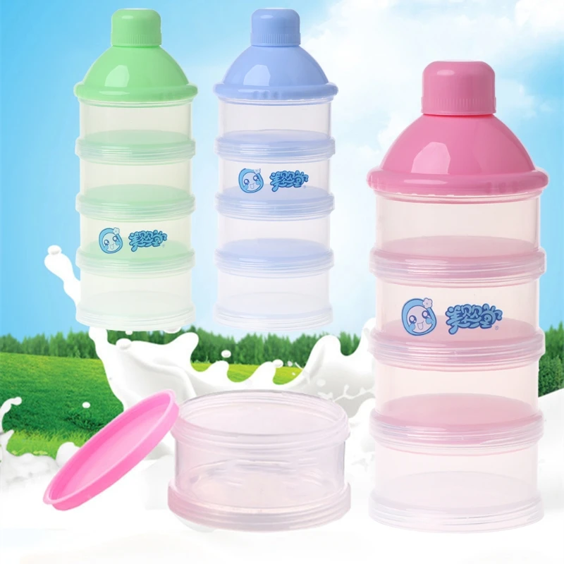4Layer Baby Milk Powder Container Portable Formula Food Storage