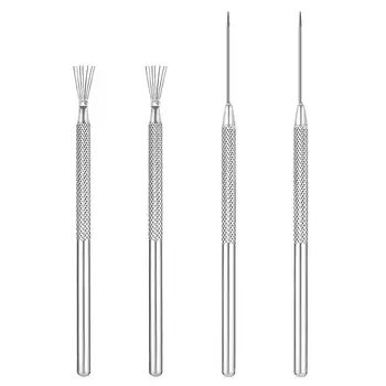 

Silver aluminum + stainless steel wire texture needle + detail needle soft clay clay tool set -1 group (4)