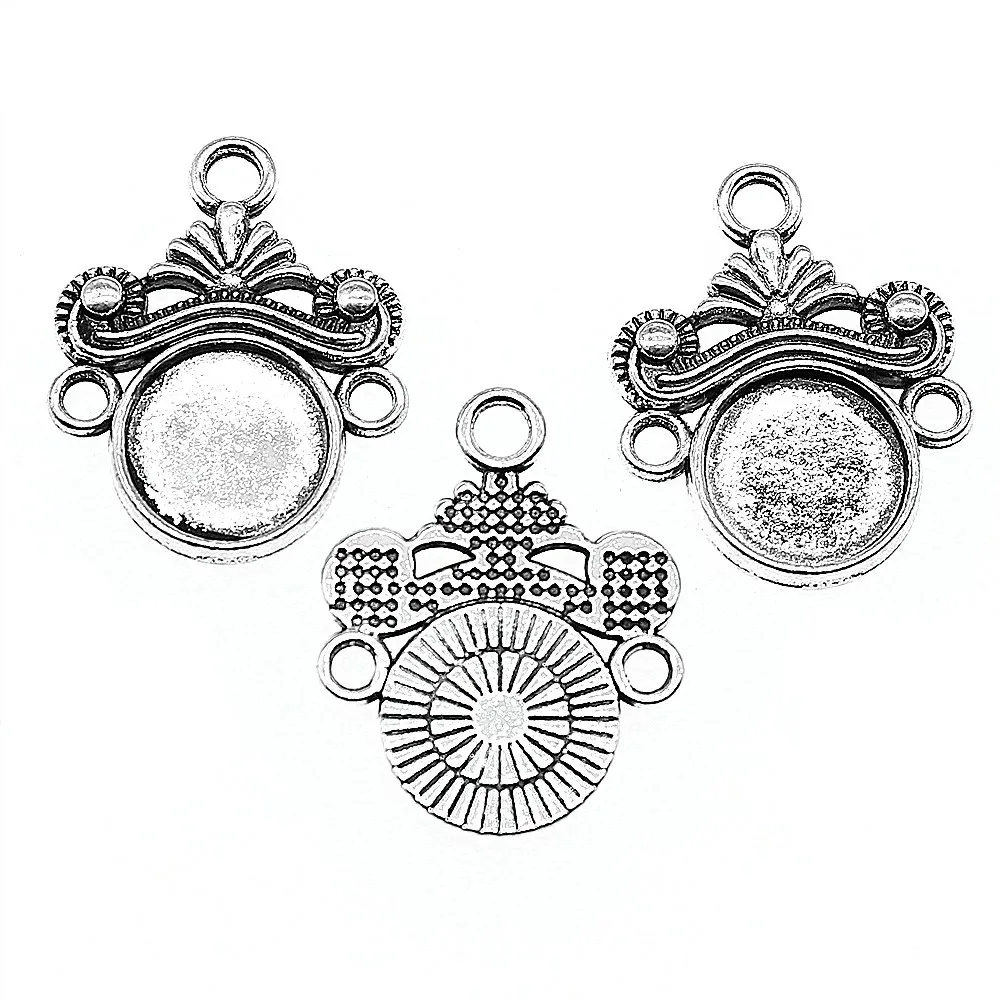 

10pcs One Sided Fit 10Mm Cabochon Earring Connector Charm Earring Connector 2 Colors Earring Connector 18x23mm