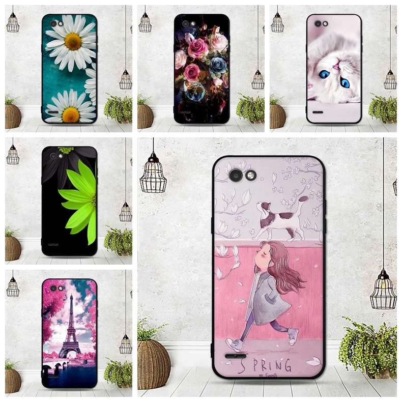 5 &quotдля Capa LG Q6 чехол силиконовый мягкий TPU для Alpha M700/ Plus X600 Чехол черный милый Coque Q6A