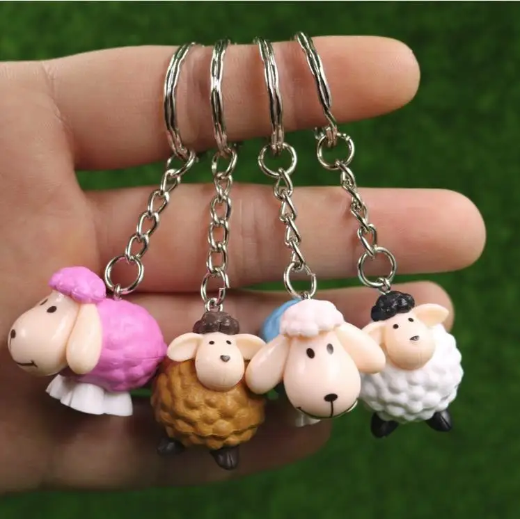 Sheep Keychain Bag Car Key Chain Cute Animal Pendant Figure Keyring