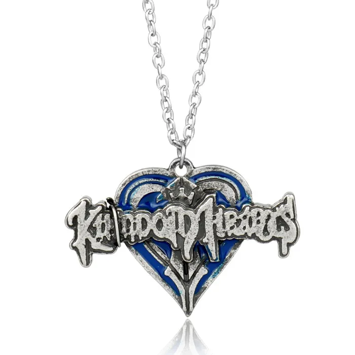 Игра Kingdom Hearts 3 Sora Key Keyblade оружие металлический кулон ожерелье декоративный брелок для ключей орнамент подарки косплей - Окраска металла: blue