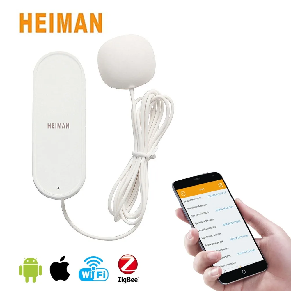 HEIMAN Low Power Consumption Smart Security Bathroom Laundry Water Leak Sensor Alert Detector with Battery HM-HS3WL