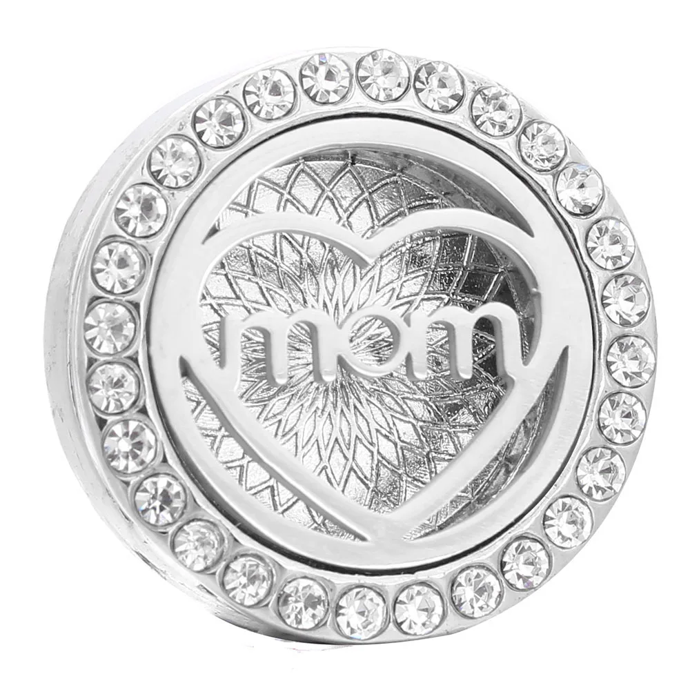 

Mother's Day MOM Aromatherapy 18mm Snap Buttons Perfume Locket Magnetic Stainless Steel Essential Oil Diffuser Snap Jewelry