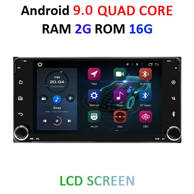 Android 9,0 64G DSP ips экран автомобильный gps для Toyota универсальный RAV4 COROLLA VIOS HILUX Terios Land Cruiser 100 PRADO без dvd плеера - Цвет: 9.0 2G 16G LCD