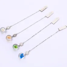 Милые букеты из стекла подвеска Закладка Книга металлический зажим подвеска Закладка студенческие канцелярские принадлежности Escolar Papelaria канцелярские принадлежности