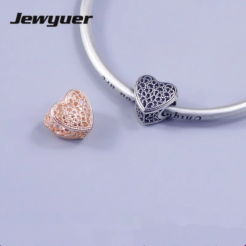 

Valentine's Day Collection Love Charm 925 Sterling Silver hearts charms Fit beads Bracelet DIY For Jewelry Making Memnon BE324