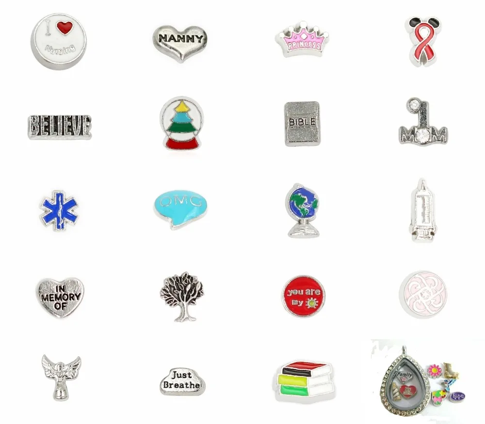 

Multiples options Books bible angel globe Needle 10pcs Floating living Charms Fit DIY Living Floating Memory locket As Gift